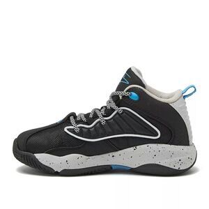 Black and Blue High-Top Sneakers